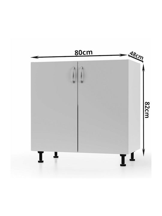 Modest Floor Cabinet Γκρι L80xW48xH82cm