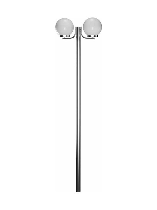 vidaXL Outdoor Floor Lamp Post for Exterior Space 60W IP44 for E27 Socket Silver