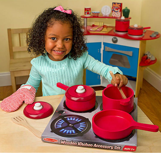 Melissa & Doug Wooden Cooking Utensils Set for Ages 3+ 8pcs
