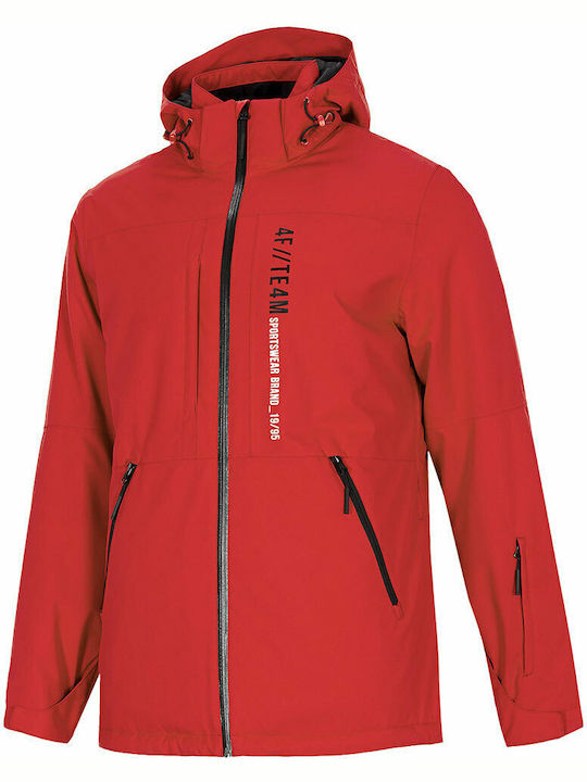 4F Men's Ski & Snowboard Jacket Red H4Z21-KUMN003-61S