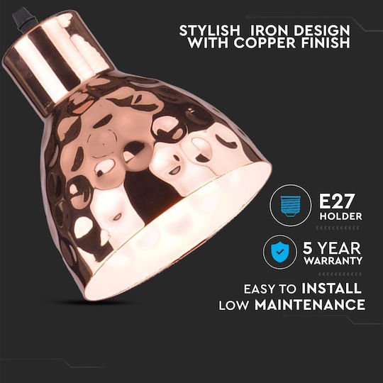 V-TAC Pendant Light Rose Gold with Socket E27 15cm