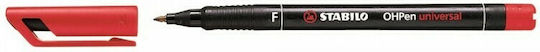 Stabilo ΟΗPen Universal F Transparency Marker 0.7mm Red