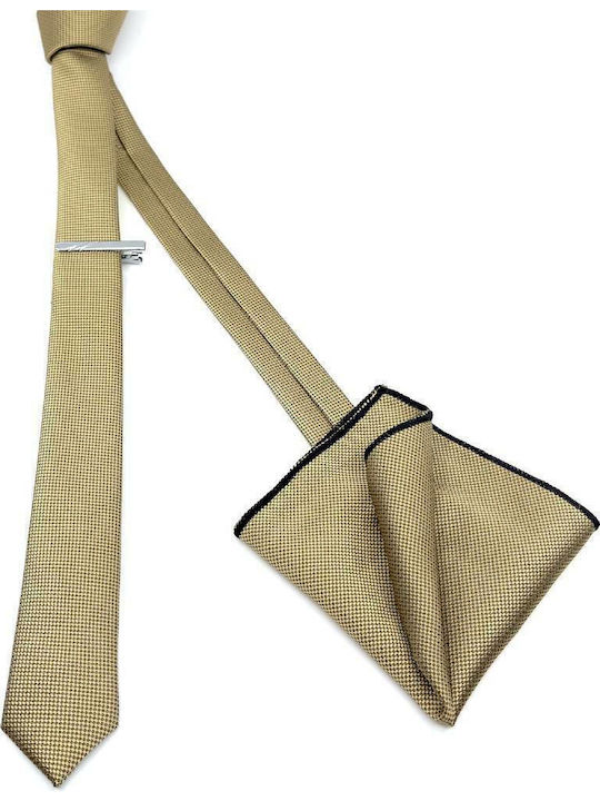 Legend Accessories Men's Tie Set Synthetic Monochrome In Beige Colour