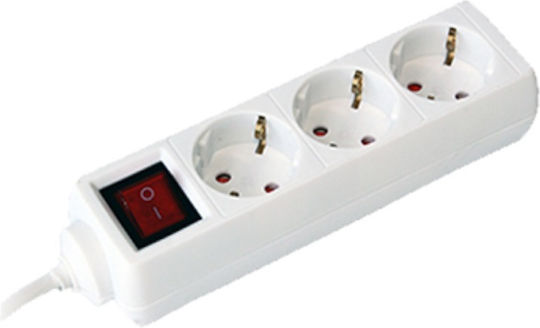 Power Strip with Surge Protection 3 Positions with Switch and Cable 1.5m