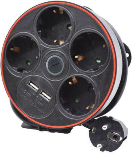 Electropack Power Strip 4 Positions with 2 USB-A, Switch and Cable 1.5m