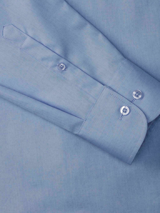 Long Sleeve Shirt in Regular Fit Light Blue / Light Blue