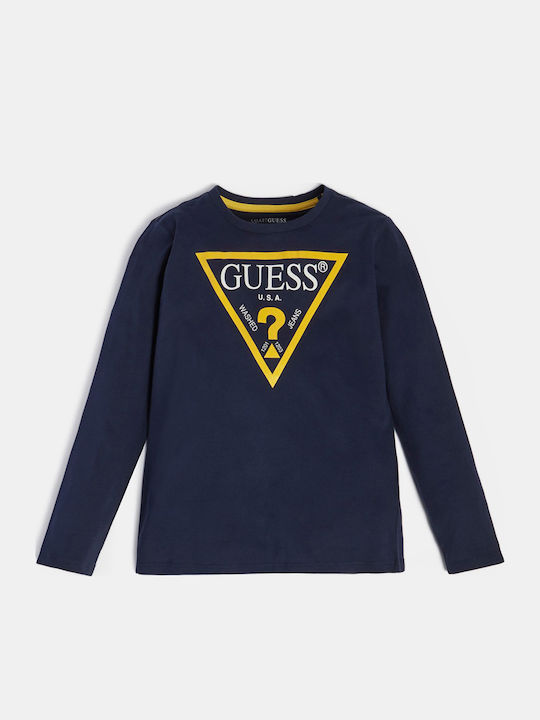Kids Long-Sleeved Navy Blue Blouse