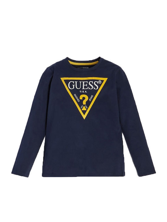 Kids Long-Sleeved Navy Blue Blouse
