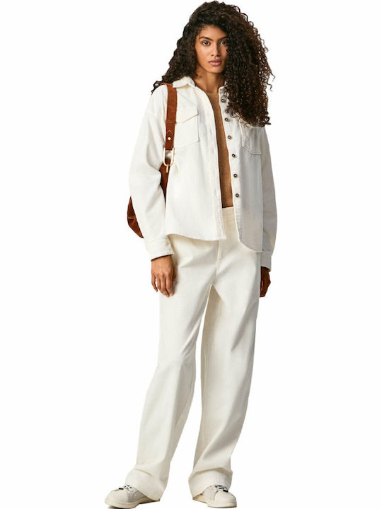 Fatima Damen Weiß Overshirt