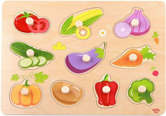 Wooden Kids Pegged Puzzle Fruits for 1+ Years 10pcs Tooky Toys