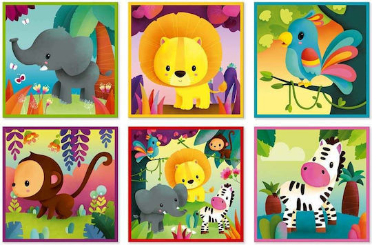 Ξύλινο Παιδικό Puzzle Ζώα Ζούγκλας για 2+ Ετών 9pcs Janod