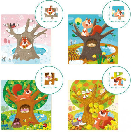 Kinderpuzzle 4 Jahreszeiten für 3+ Jahre alt+ Jahre 72pcs Dodo