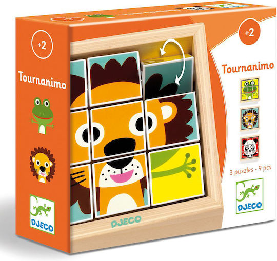 Wooden Kids Puzzle Animals for 2+ Years 9pcs Djeco