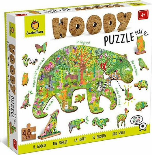 Wooden Kids Puzzle Animals of the Forest for 4+ years old+ Years 48pcs Ludattica