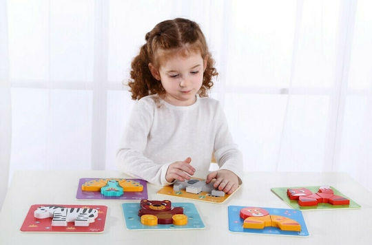 Ξύλινο Παιδικό Puzzle Mini Animals για 1+ Ετών 34pcs Tooky Toys