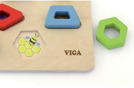 Holz Kinder Steckpuzzle Zahlen & Formen 20pcs Viga Toys