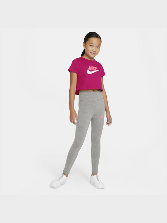 Kinder-Crop-Top Kurzarm Rosa Futura