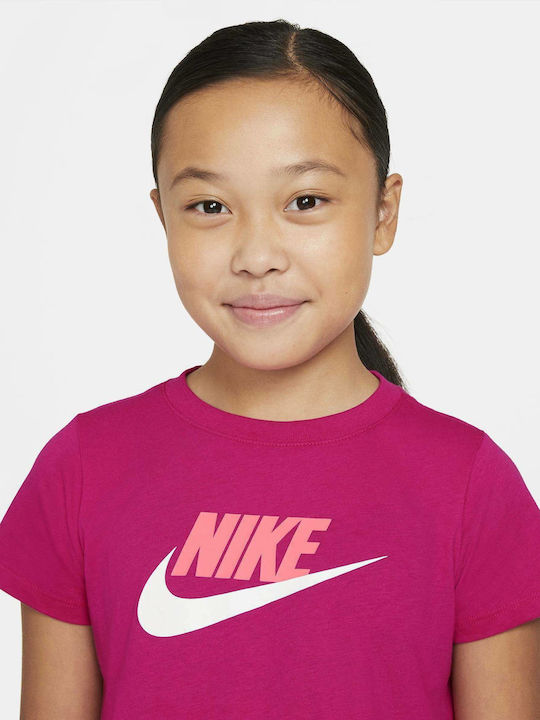Kinder-Crop-Top Kurzarm Rosa Futura