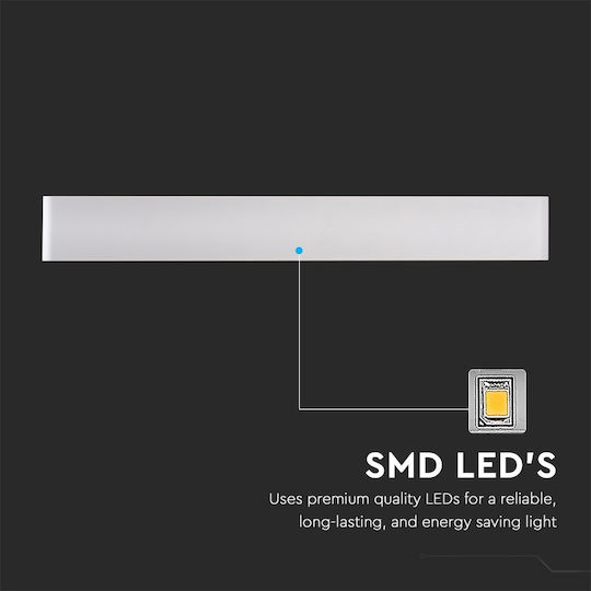 V-TAC Modern Lumină de Perete cu LED Integrat și Lumină Alb Natural 61x9x3.5cm