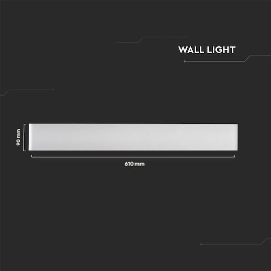 V-TAC Modern Lumină de Perete cu LED Integrat și Lumină Alb Natural 61x9x3.5cm