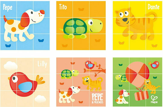 Ξύλινο Παιδικό Puzzle Pepe & Friends για 2+ Ετών 9pcs Hape
