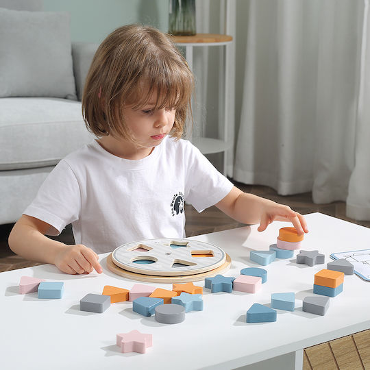 Wooden Kids Peg Puzzle Shapes - Colors for 1.5+ years+ Years 25pcs Viga Toys
