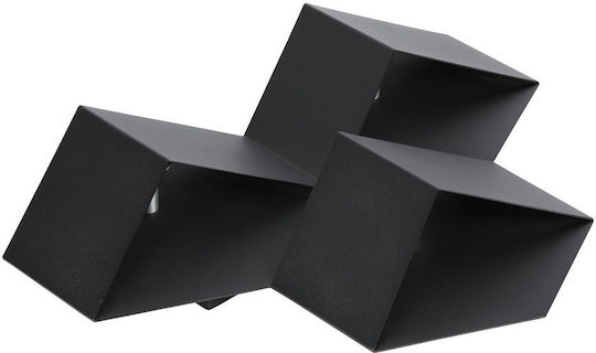 V-TAC Modern Leuchte Wand mit Integrierter LED und Warmweißes Licht Schwarz 44x33.5x7.5cm