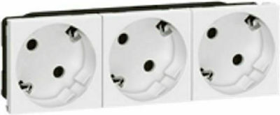 Legrand Mosaic Triple Power Safety Socket White