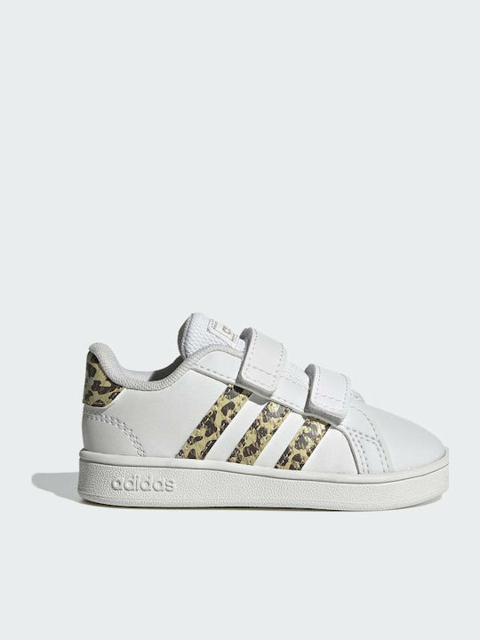 Grand Court Παιδικά Sneakers με Σκρατς Cloud White / Champagne Met.