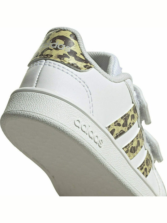 Grand Court Παιδικά Sneakers με Σκρατς Cloud White / Champagne Met.
