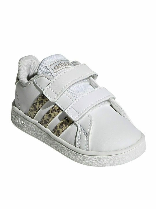 Grand Court Παιδικά Sneakers με Σκρατς Cloud White / Champagne Met.