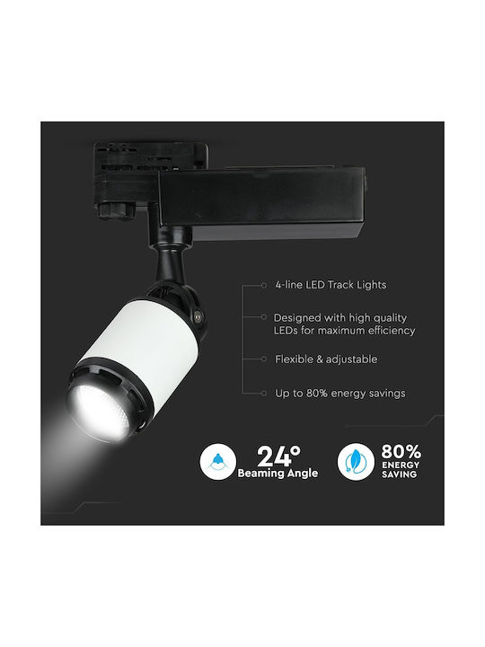 V-TAC Single LED Cool White Spot in Black Color