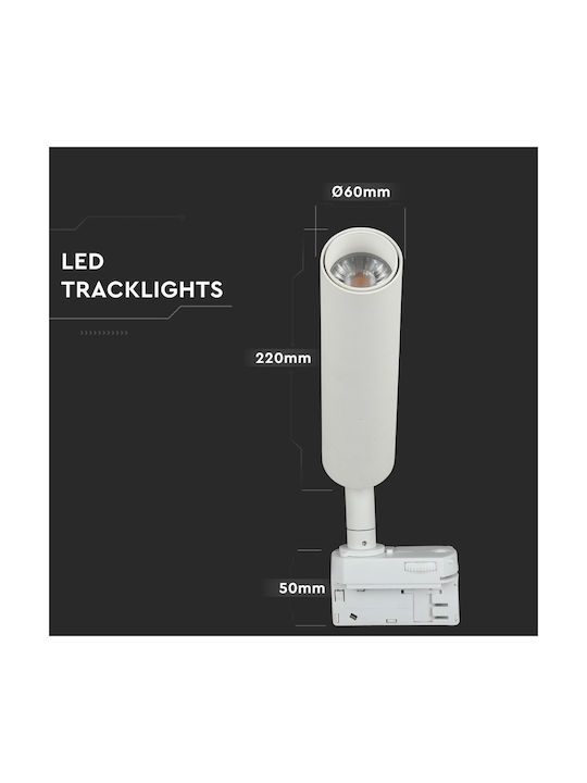 V-TAC VT-420 Μονό LED Ψυχρό Λευκό Σποτ σε Λευκό Χρώμα