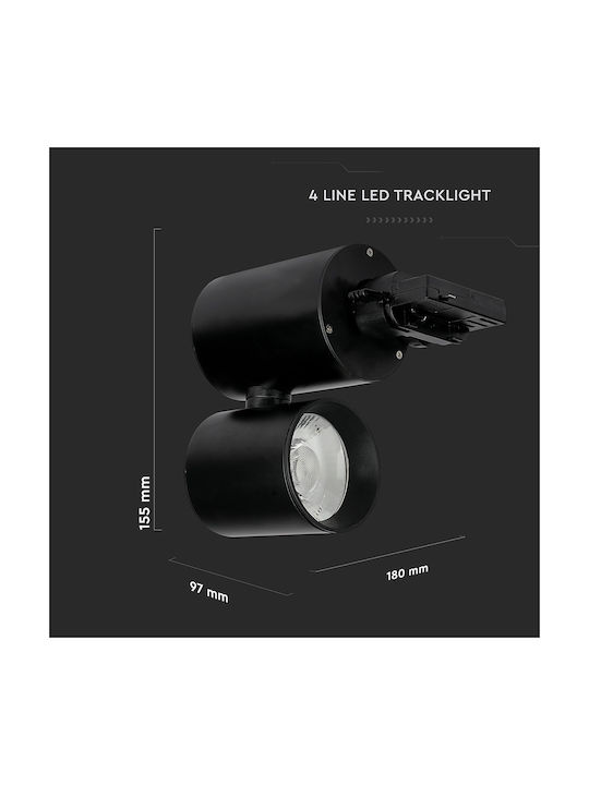 V-TAC Single LED Cool White Spot in Black Color