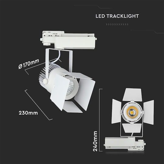 V-TAC VT-433 Einzel LED Kaltweiß Spot in Weiß Farbe