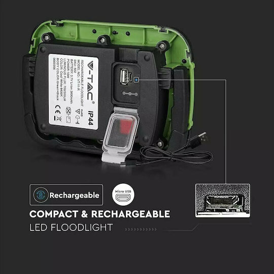 V-TAC Proiector de lucru Reîncărcabilă LED IP44 cu luminozitate până la 700lm