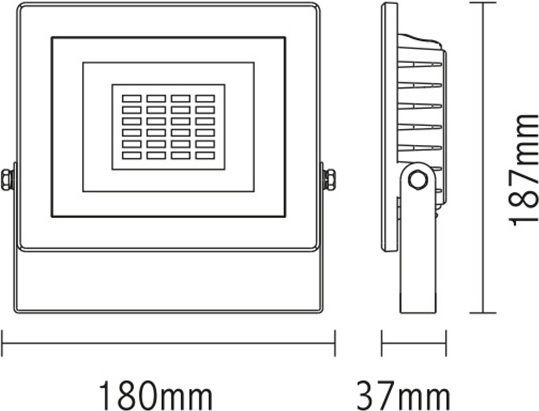 Aca Waterproof LED Floodlight 20W Warm White 3000K IP66