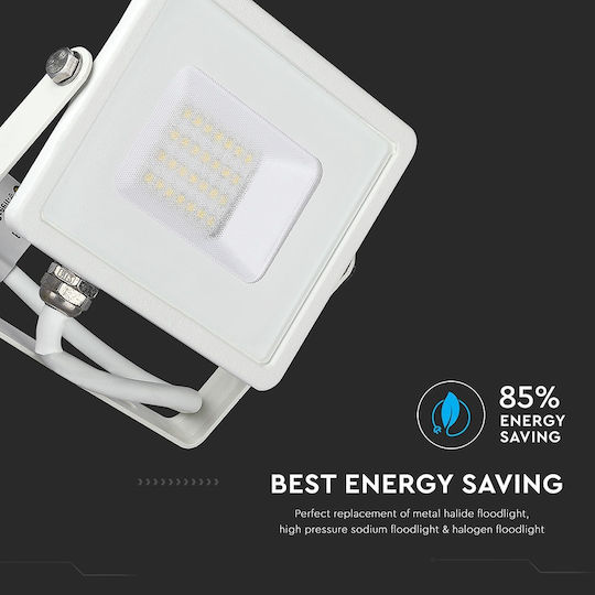 V-TAC Στεγανός Προβολέας LED 20W Ψυχρό Λευκό 6400K IP65