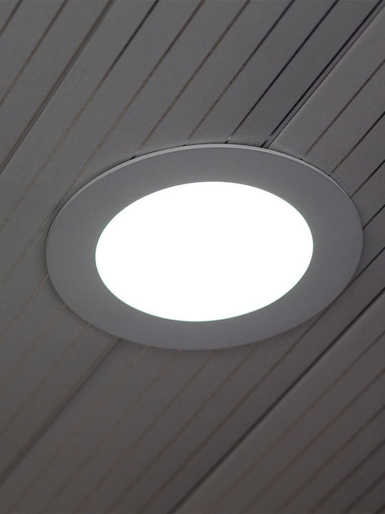 V-TAC Στρογγυλό Χωνευτό LED Panel 18W με Θερμό Λευκό Φως 3000K 22.5εκ.