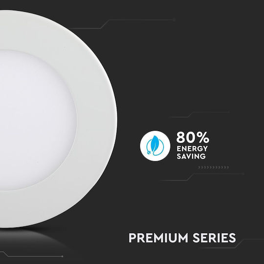 V-TAC Rund Vertieft LED Panel 18W mit Warmes Weiß Licht 3000K