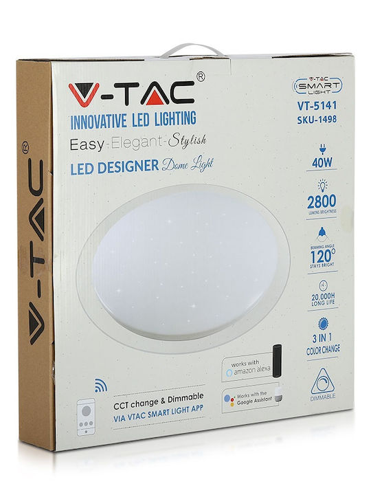 V-TAC Square Outdoor LED Panel 60W with Warm White Light 3000K 57.25x57.25cm