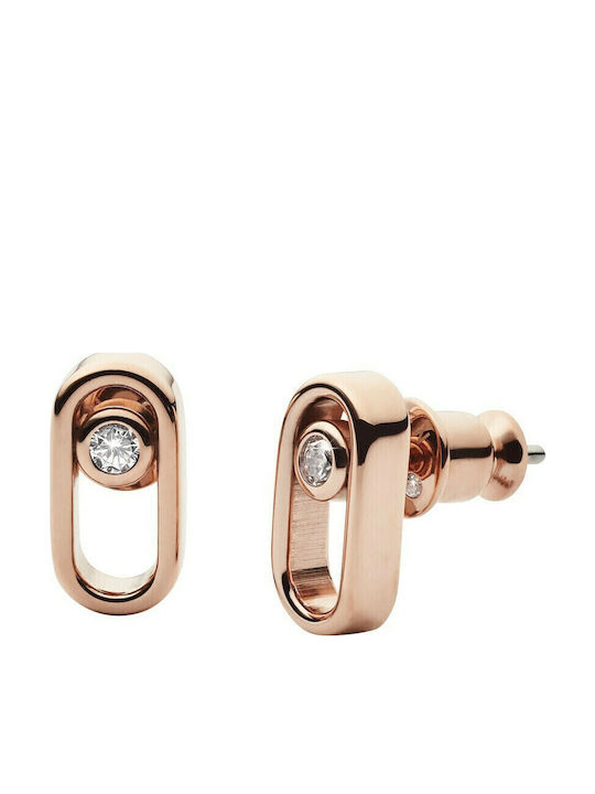 Skagen Skagen Gold Plated Steel Stud Earrings with Stones