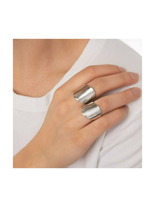 Excite-Fashion Women's Silver Ring Chevalier Steel Shine