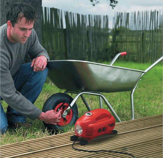 Black & Decker Τρόμπα Αυτοκινήτου 120PSI με Καλώδιο Αναπτήρα 12V (Χωρίς Μπαταρία)