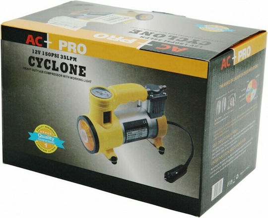 Cyclone Τρόμπα Αυτοκινήτου Cyclone 100PSI με Καλώδιο Αναπτήρα 12V