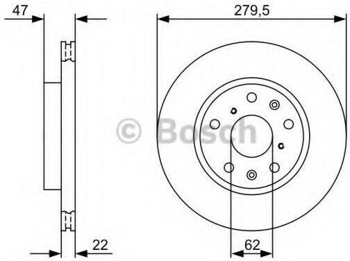Bosch Brake Discs Front 2pcs for Fiat Sedici Suzuki SX4