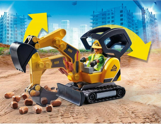 Playmobil Stadt Aktion Mini Excavator with Building Section für 5+ Jahre Jahre