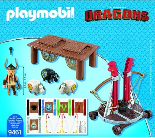 Playmobil Дракони Grobian with Sheep Slingshot за 4+ години години