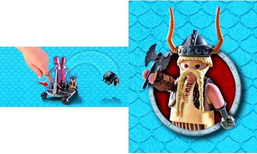 Playmobil Дракони Grobian with Sheep Slingshot за 4+ години години