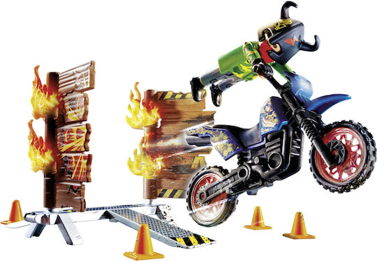 Playmobil Stunt Show Stunt Show Motocross with Fiery Wall for 4-10 years old